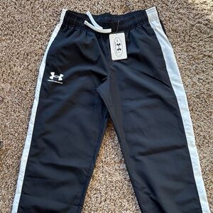 Under Armour Kids Black Joggers with White Stripes